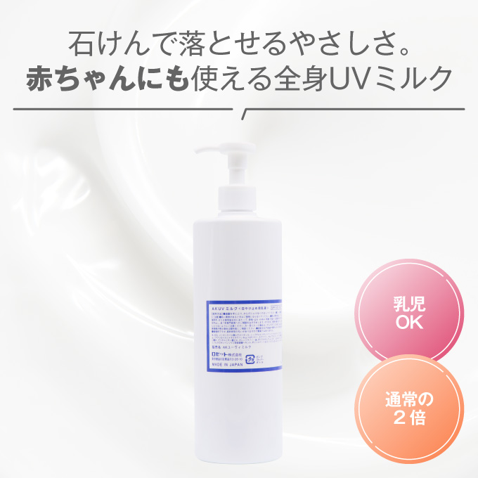 日やけ止め用乳液 ROSETTE［ロゼット］AK UVミルク 500mLの外観