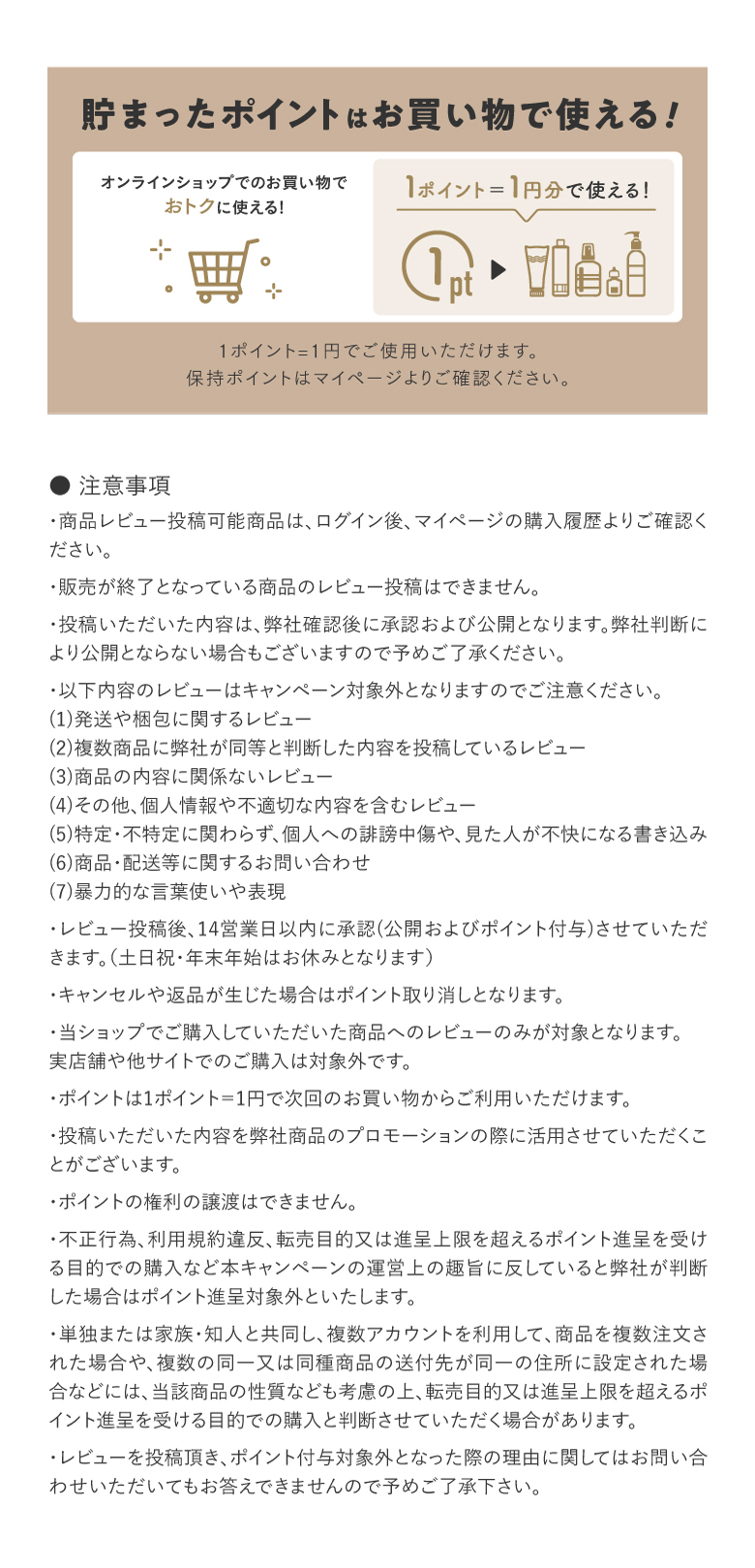 レビュー投稿で100ptプレゼント